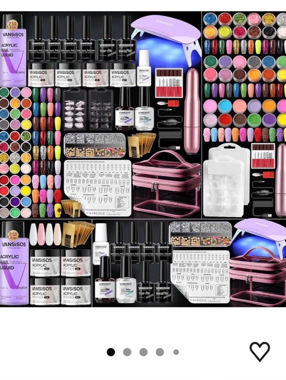 Acrylic Nail Kit for Beginners: Professional Acrylic Powder and Liquid UV Lamp